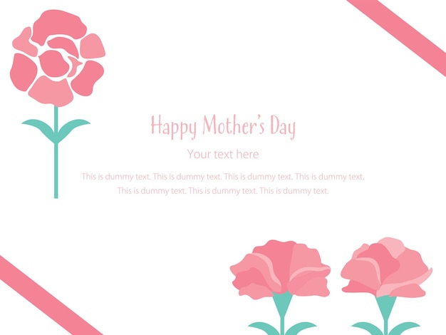 Pink frame illustration of the carnation of the Mother's Day