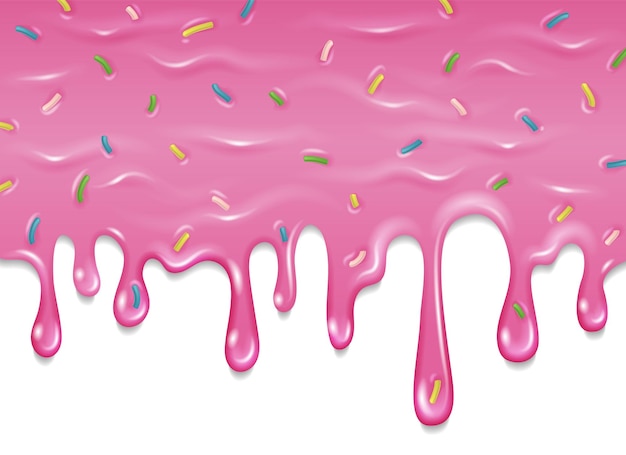 Pink frosting with color sprinkles sweet dripping border