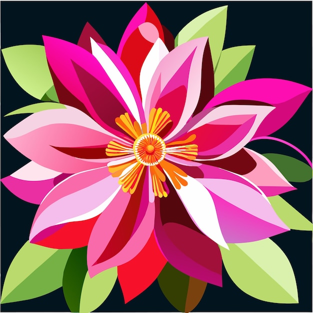 Vector pink fuchsia flowers