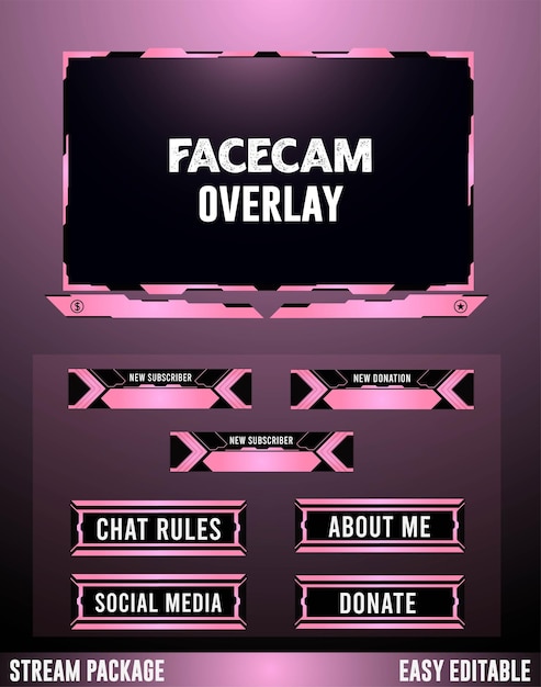 Pink gaming stream element design