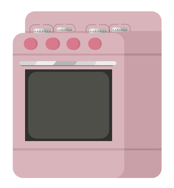 Vector pink gas stove