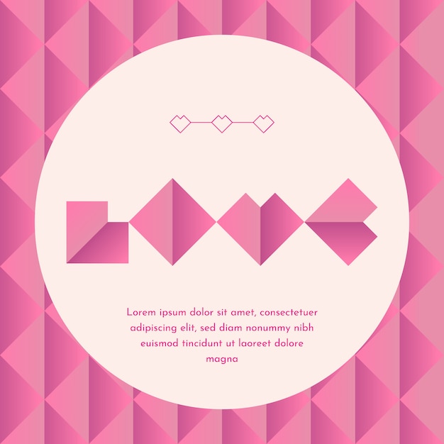 Pink geometric Love Background