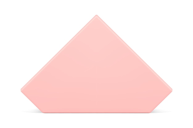 Pink geometric pentagon figure realistic d template vector pentagonal five sided polygon