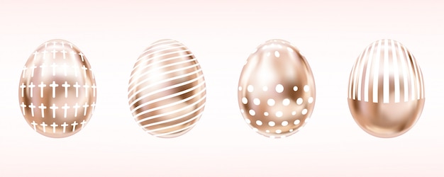 Pink glance eggs with white cross