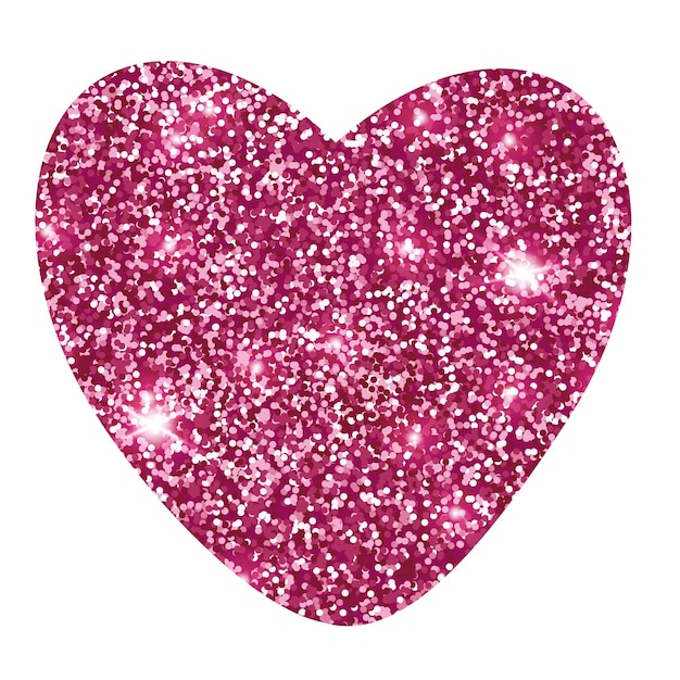 Vector pink glitter heart. vector illustration