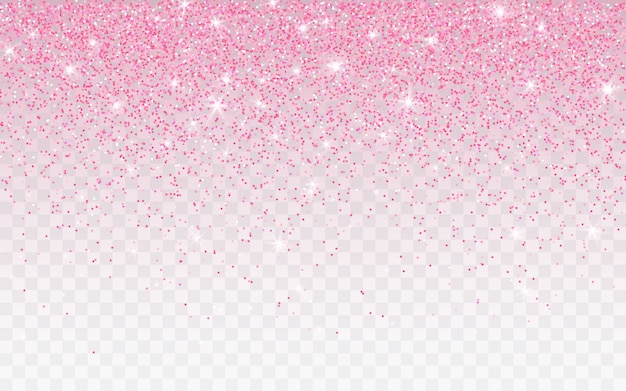 Vector pink glitter sparkle on a transparent background