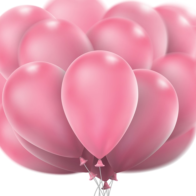 Pink glossy balloons. 