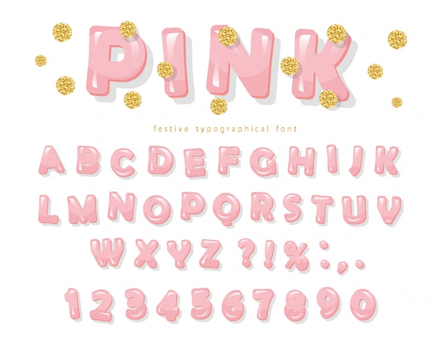 Vector pink glossy font