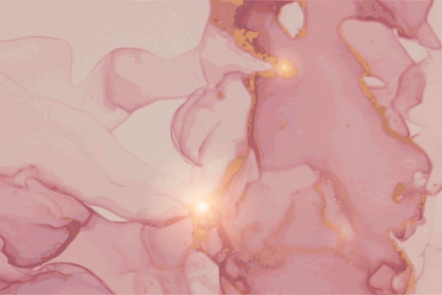 pink and gold abstract stone marble texture in alcohol ink technique with glitter