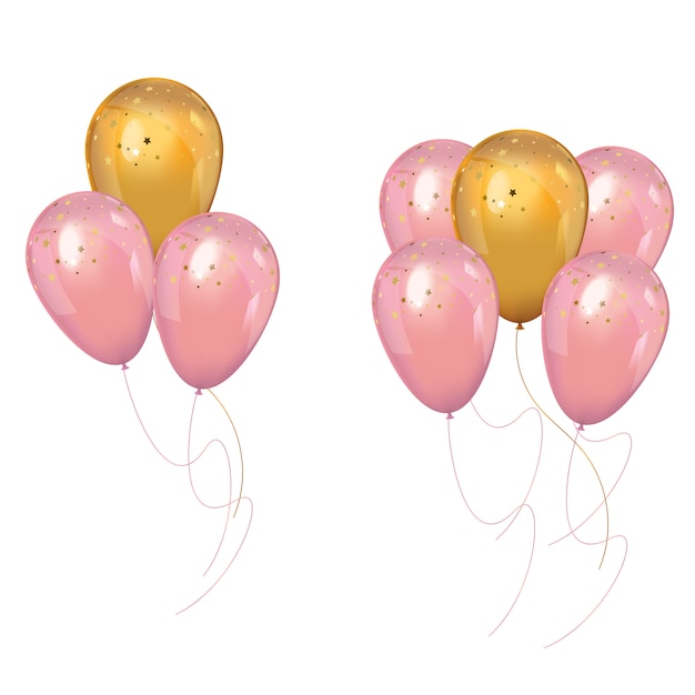 Palloncini rosa e oro