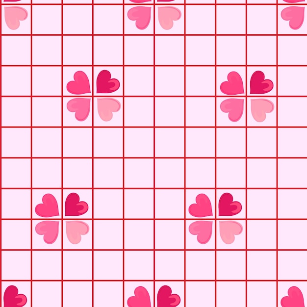 Vector pink gradation love seamless pattern