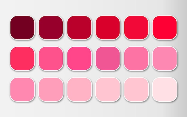 Pink gradient shades color set