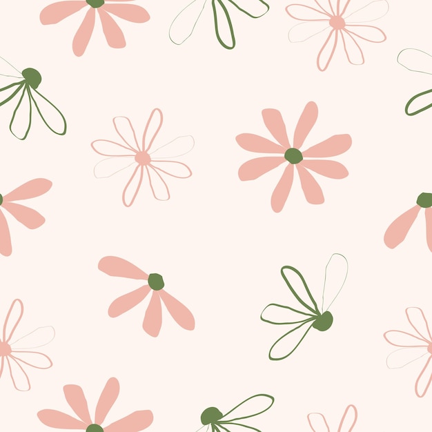 Vector a pink and green flower pattern with a butterfly on the left.