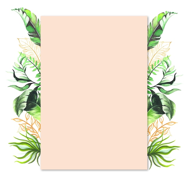 Pink Green Golden Colourful Wedding Invitation Background Multipurpose Card Free Vector