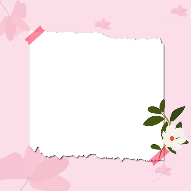 Розовая открытка с рваной бумагой