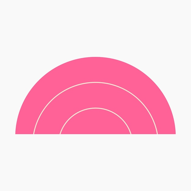 Vector pink half circle shape