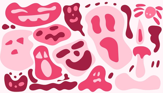 Vector pink halloween abstract shapes