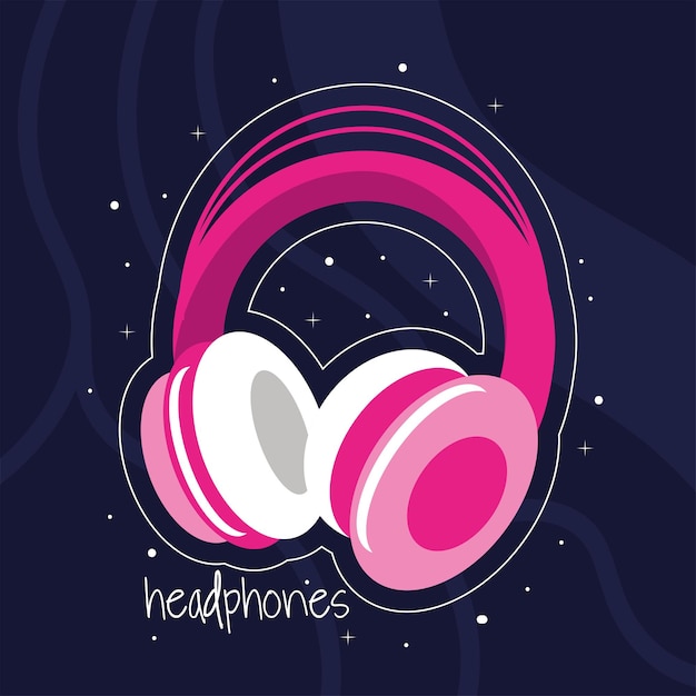 Pink headphones icon