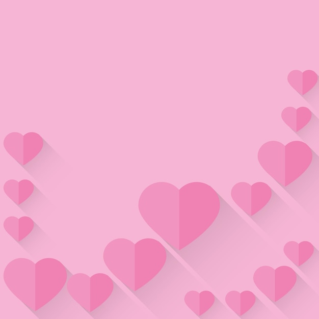 Vector pink heart design in pink background