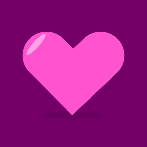 Vector a pink heart on a purple background