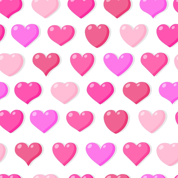 Pink heart seamless pattern.