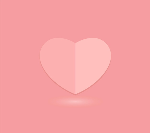 A pink heart in soft pastel heart shape design on black background