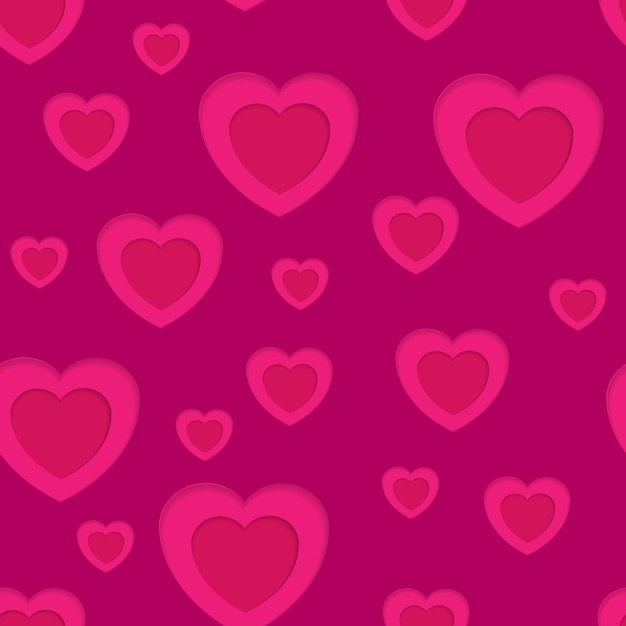 Розовые сердца абстрактный бесшовный фон Векторный дизайн