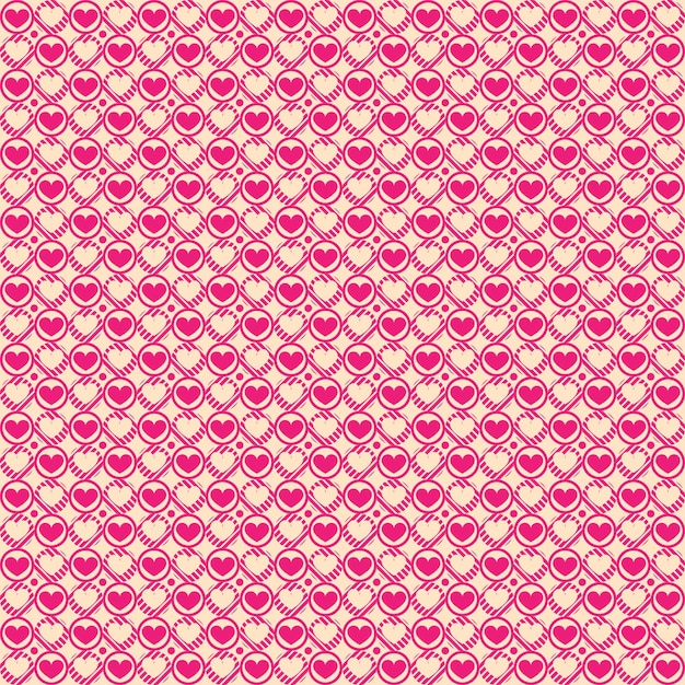 Vector pink hearts pattern vector hearts style pattern background