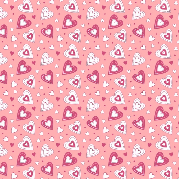 バレンタインデーのピンクのハートのパターンを繰り返す