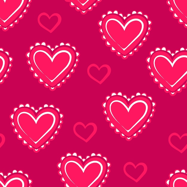 Pink hearts seamless pattern