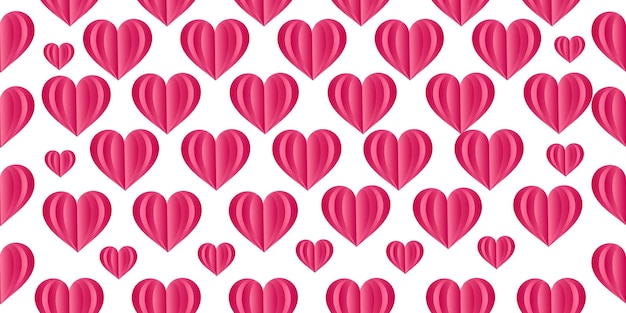 Vector pink hearts seamless pattern