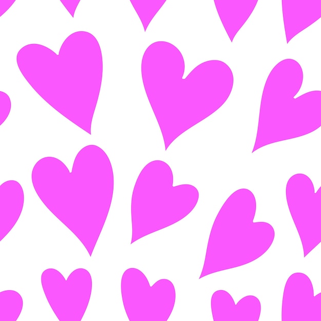 Pink hearts seamless vector pattern