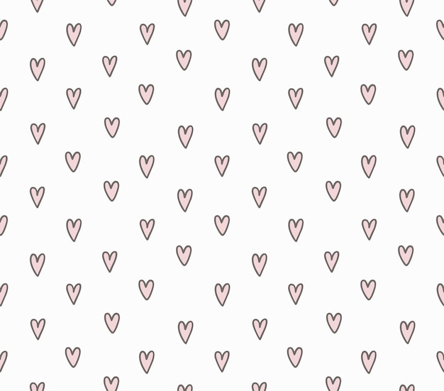 Pink hearts vector seamless pattern