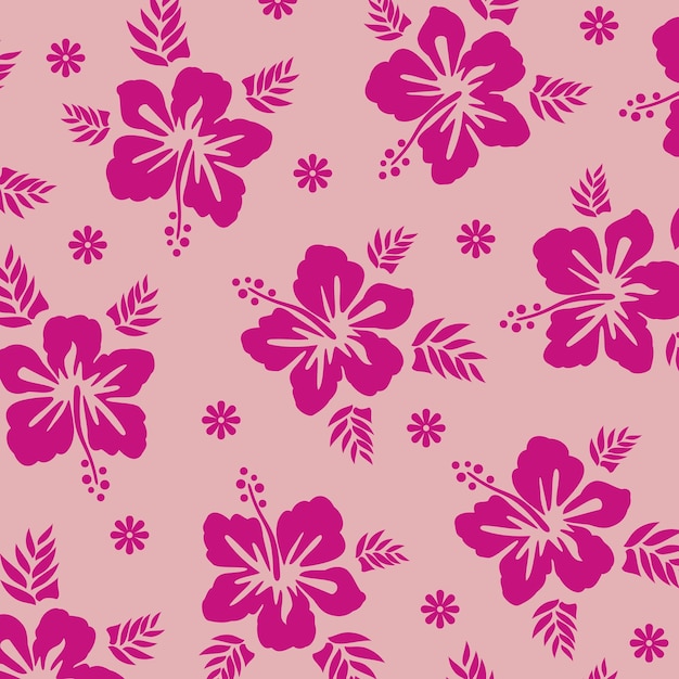 Pink hibiscus flowers on a pink background