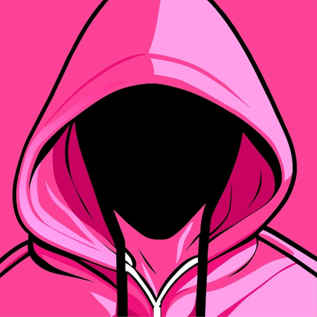 Pink hoodie back and front clothing vector illustration