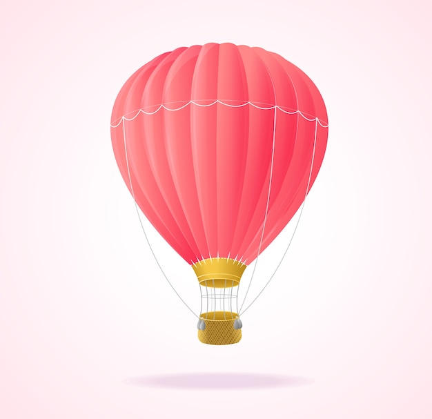 Pink hot air ballons  isolated on white background.