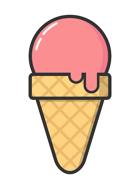 Pink ice cream cone