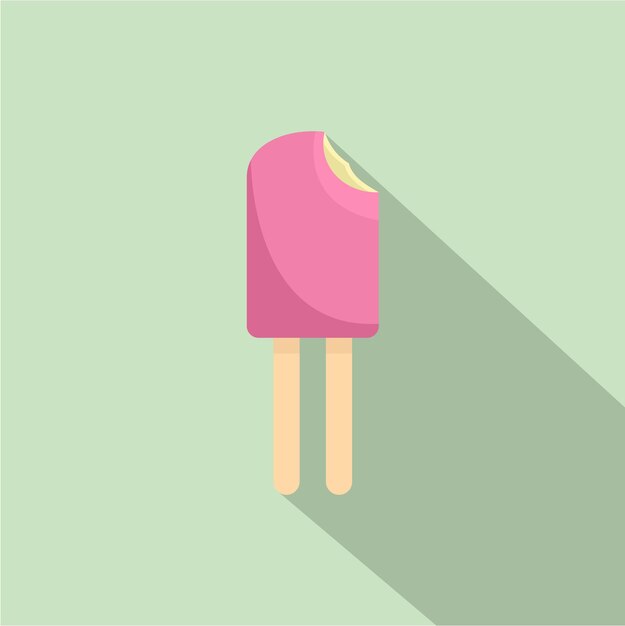 Pink ice cream icon Flat illustration of pink ice cream vector icon for web design