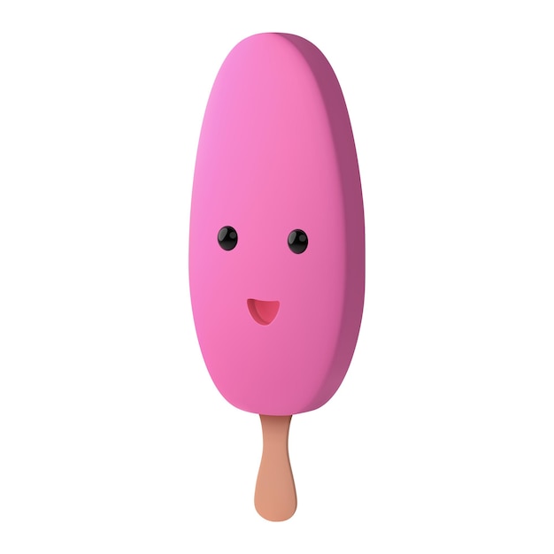 Pink ice cream on a stick