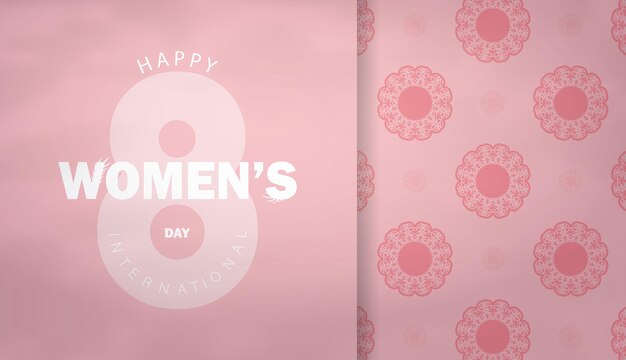 Pink international women's day flyer with luxury ornamentation