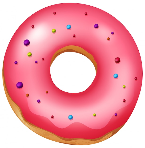 A pink isolated donut