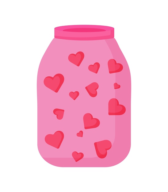 Pink jar with hearts