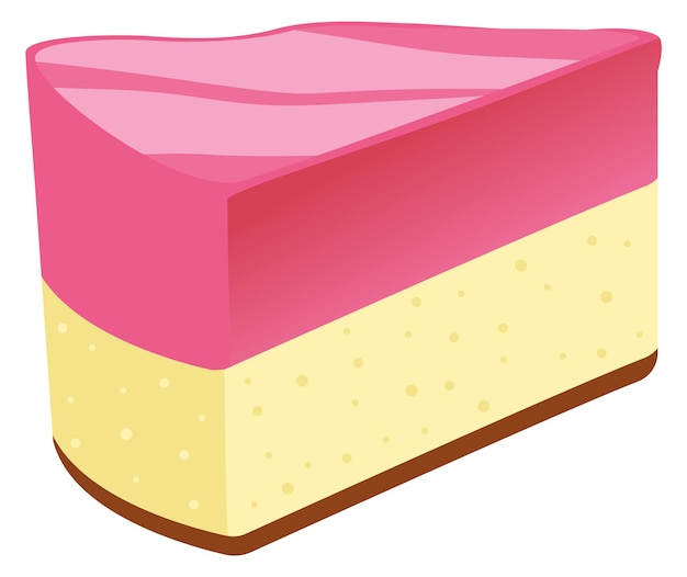 ベクトル ピンクのゼリーケーキスライス漫画アイコンベリーのデザートは白い背景で隔離