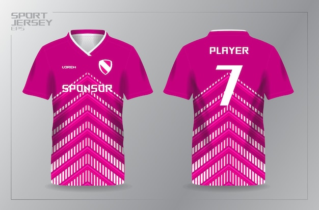 pink jersey for sport apparel and team uniform shirt template