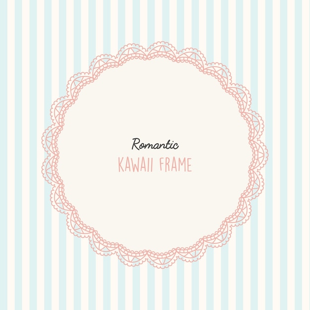 pink lace frame and stripes seamless pattern