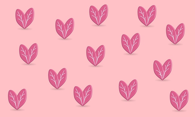 핑크 리프 아이콘 배경 패턴, 속성 장식 이미지에 가장 적합한 자연 테마
