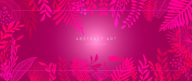 Vector pink leaves abstract art background vector illustration