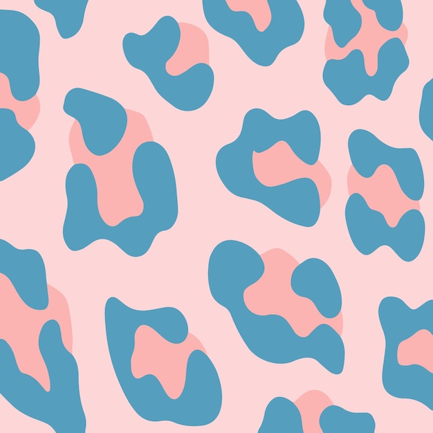 Pink Leopard Pattern Background Abstract Wild Animal Skin Print Design Flat Vector Illustration