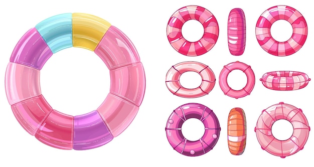 Pink lifesaver summer swimming pool floating rings