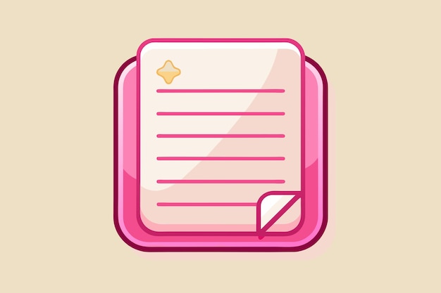 Vector pink lined notepaper